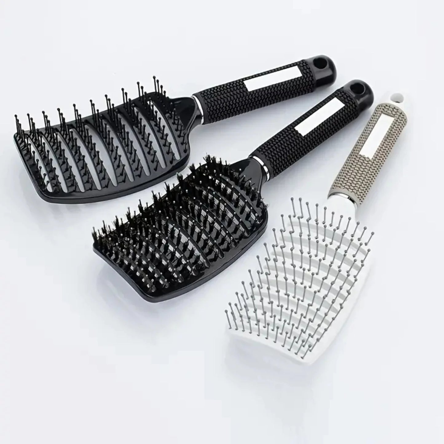 Top High Cranial Smooth Big Curved Hairdressing Comb with Bristle for Straight, Plastic Curly Hair Wig Comb and Hair Massage