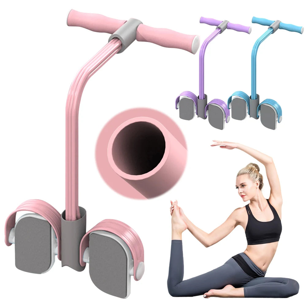 Resistance Bands 6-Tube Yoga Pedal Puller Resistance Band Elastic Pull Rope Fitness Equipment for Abdomen Waist Arm Training