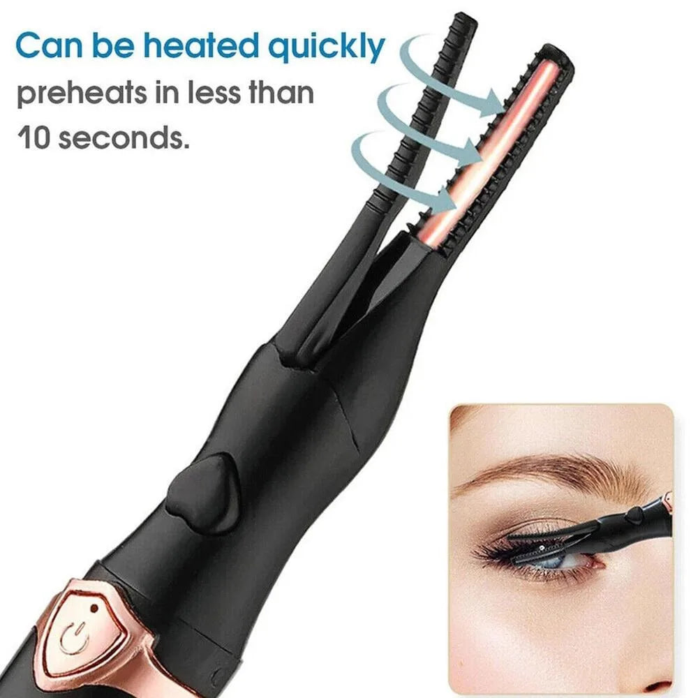 Portable Electric Heated Eyelash Curler 3 Temperature Regulation Long Lasting Electric Ion Eyelash Curler USB Rechargeable