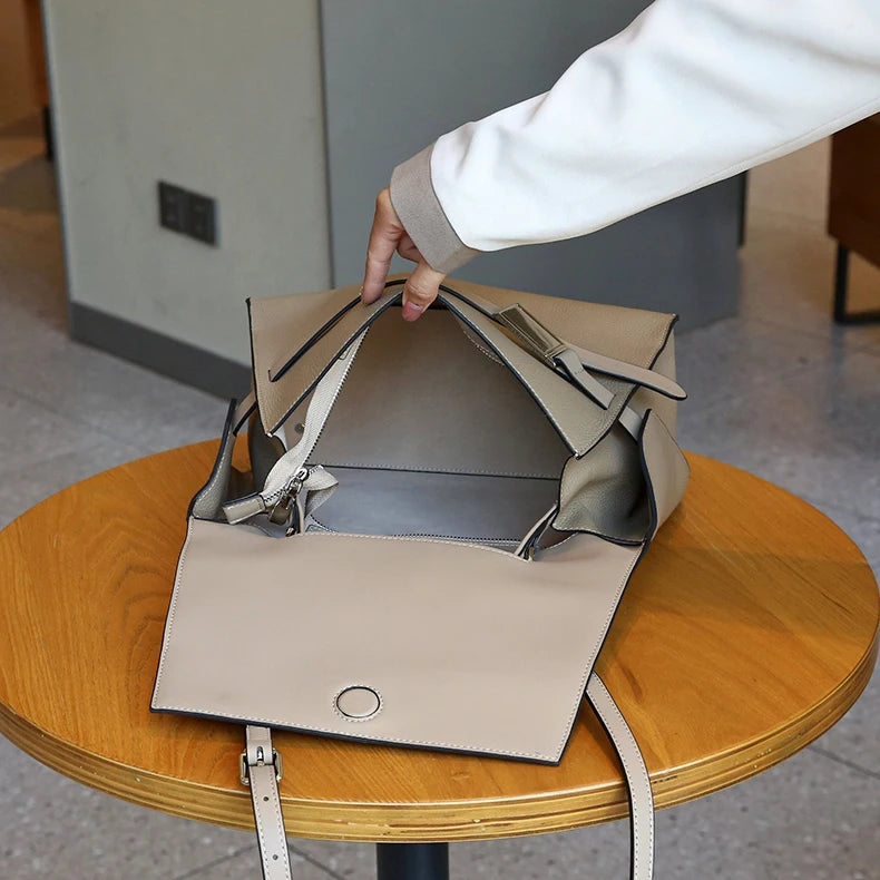 2024 high quality leather tote bags women square handbags luxury designer commuter shoulder crossbody bag large capacity