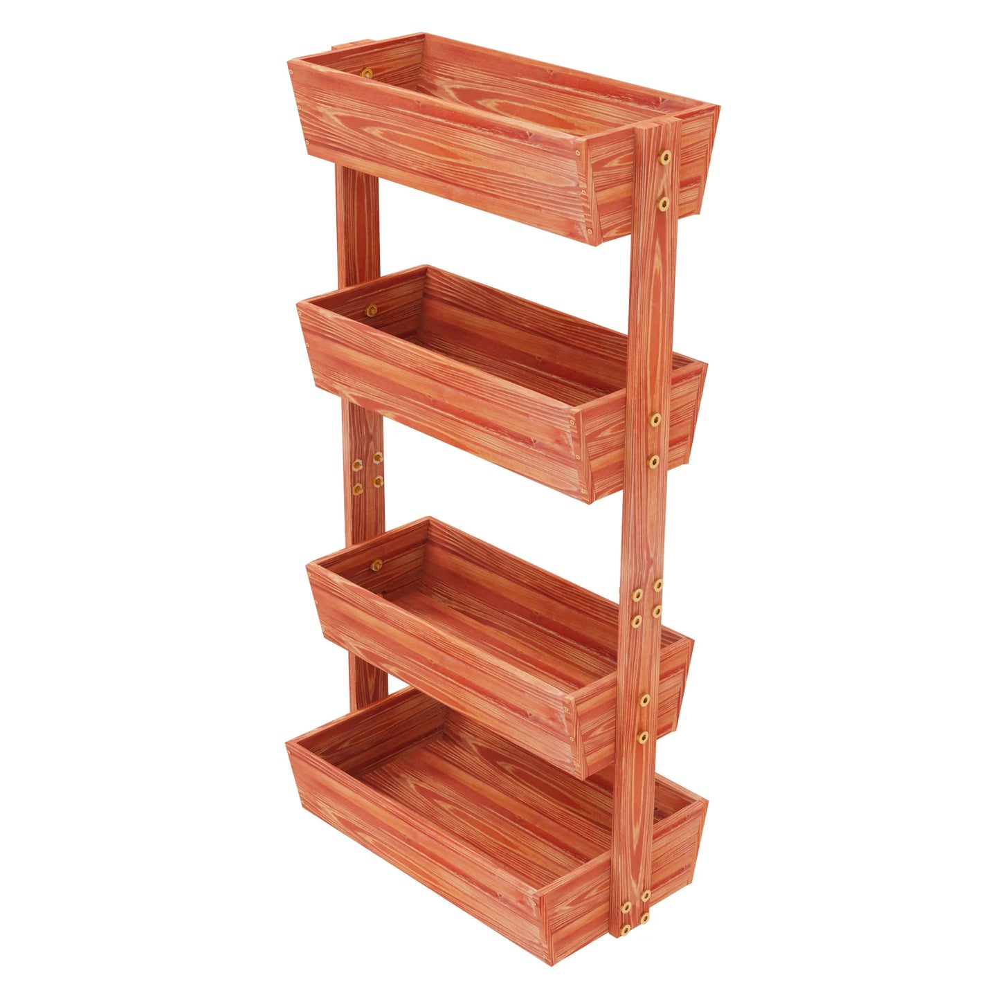 4 Tier Raised Garden Bed, Thicken Solid Wood Vertical Garden Elevated Planter Box, Removable Container