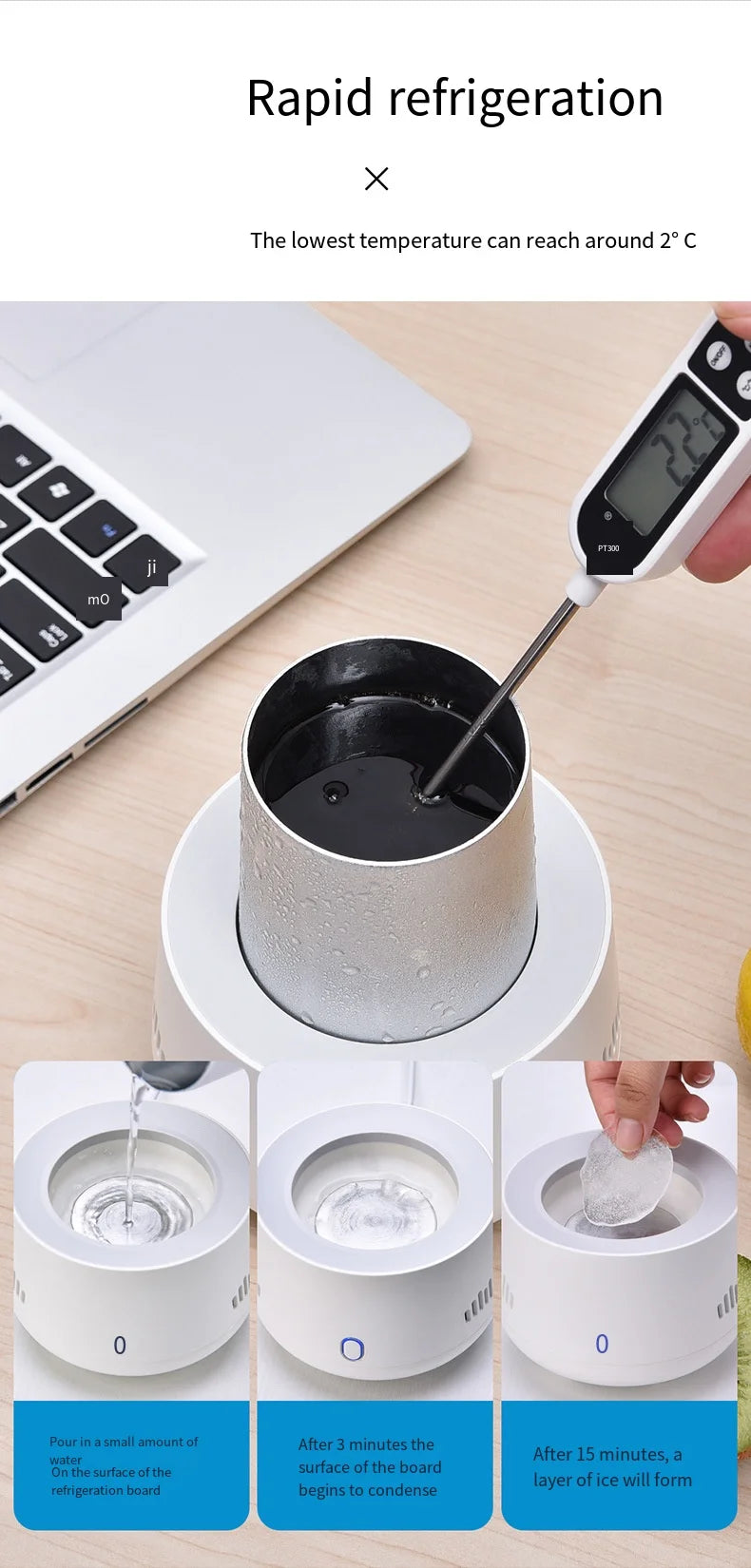 USB Mini Refrigerator Beverage Fast Cooler Cup Beer Bottle Can Water Soda Drinks Cooling Mug Ice Car Home Refrigeration Cup