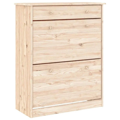 Shoe Cabinet ALTA - Solid Pine Wood Storage Organizer, 77x35x96 cm, Stylish Home Entryway Furniture