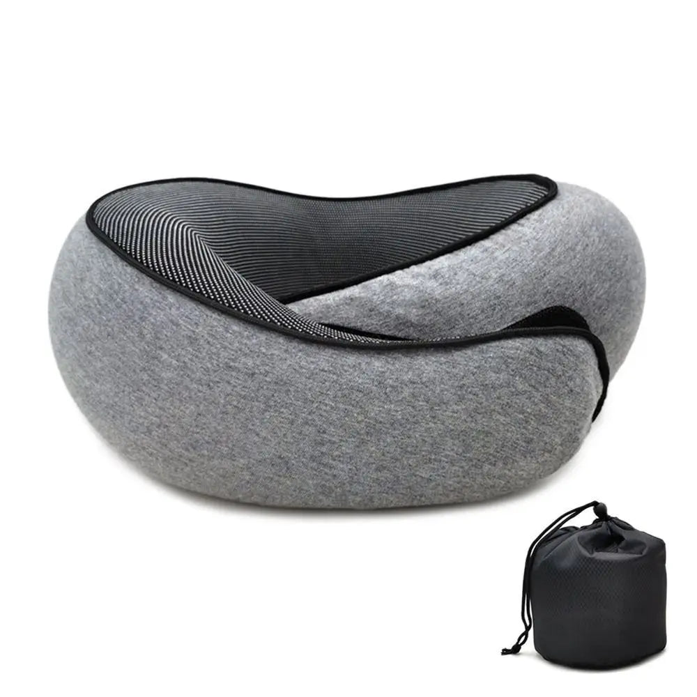 Travel Neck Pillow Memory Foam U-shaped Pillow Portable Adjustable Soft Neck Support Noon Break Sleep Pillows