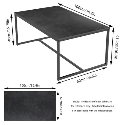 Real Marble Coffee Table, Open Accent Furniture, Living Room Table with Metal Frame, Sofa Center Tea Table, 3 Colors