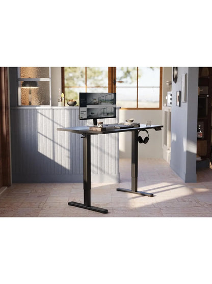 Electric Standing Desk 120x60 cm, Height Adjustable Desk with Cable Management, Computer Desk Sit/Stand with Memory Function