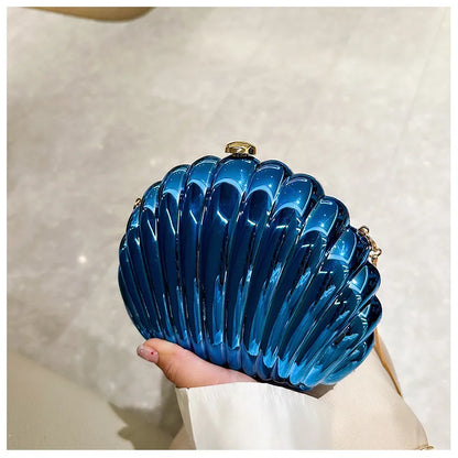 2024 Women Silver Gold Shell Bag Cute Acrylic Evening Clutch Bag With Strap For Wedding Party Small Purses Designer Handbags