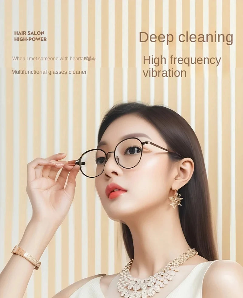 Xiaomi Multi Functional Cleaning Machine High Frequency Vibration Jewelry Glasses Cleaner Portable Mini Electric Cleaning Box