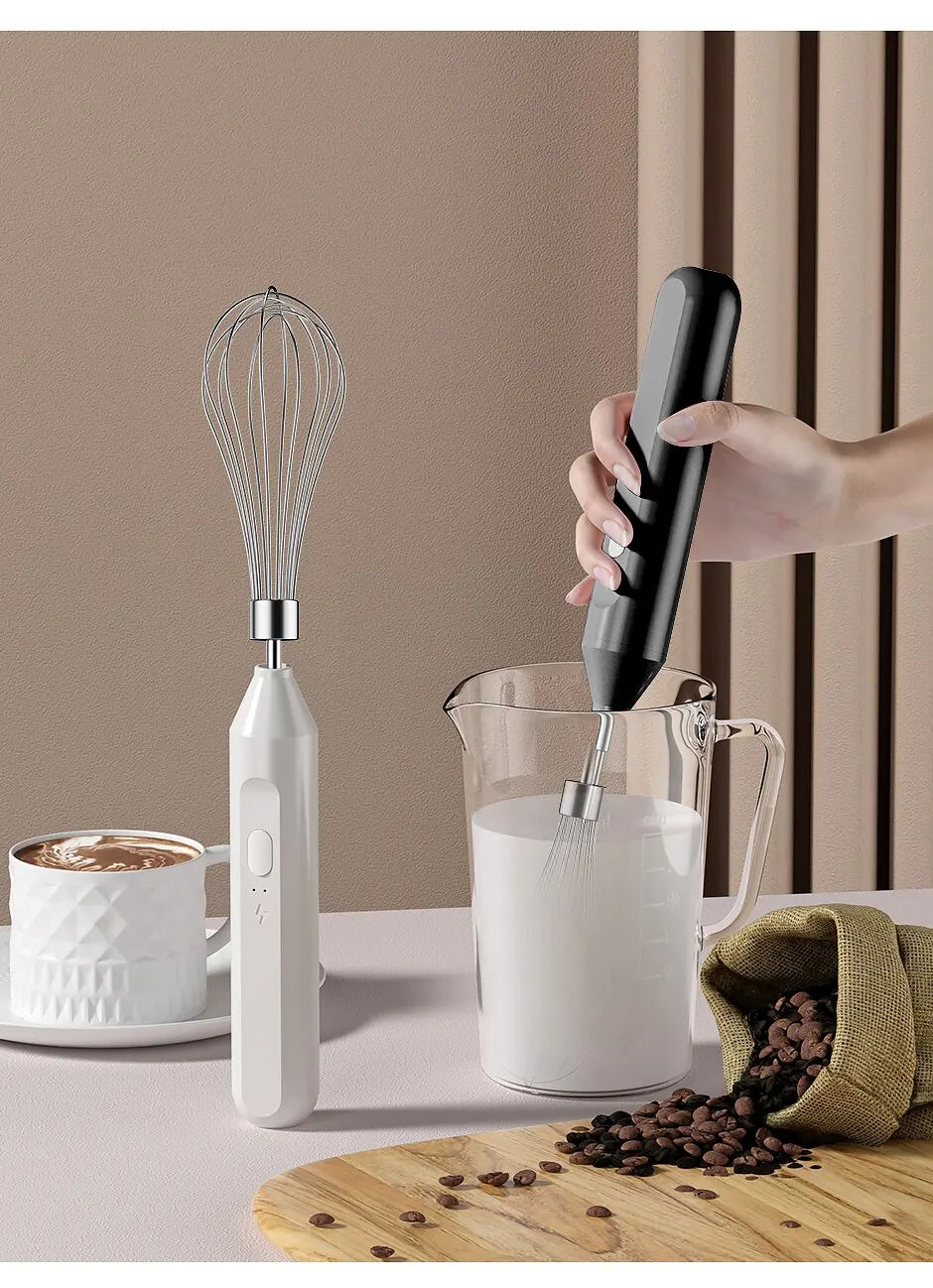 1 PCS Electric Milk Frother Handheld Egg Beater Coffee Milk Drink Egg Mixer Foamer Foamer Household Kitchen Cooking Tool