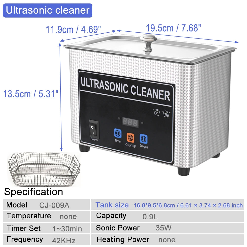 35w 60w Ultrasonic Cleaner Cleaning Jewelry Eyeglasses Dental Dentures Tooth Retainer Glasses Cleaner 110v 220v Ultrasonic Bath