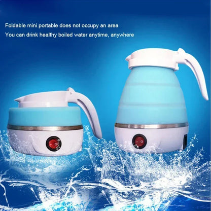 220V 0.6L Mini Folding Kettle Portable Water Heater 600W Silicone Compression Electric Kettle Home Kettle Easy To Travel