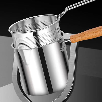 2 in 1Deep Frying Pot Kitchen Fryer With Strainer Stainless Steel Tempura Fryer Pan Fry Pot Chicken Fried Chicken Cooking Tools