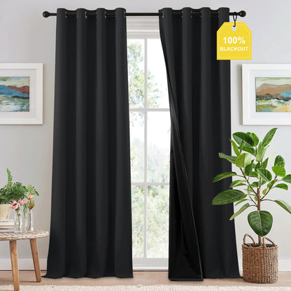 1PC Blackout Curtains Full Shading Solid Thermal Insulated Grommet Window Drapes  for Bedroom Living room Office Meetingroom