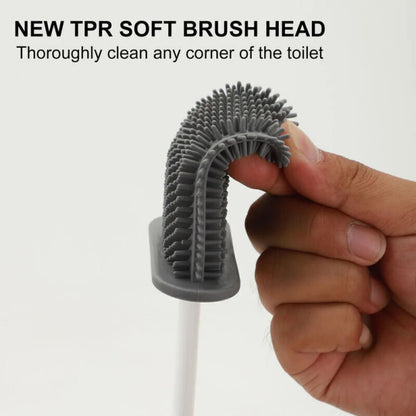 Upgraded Silicone Brushes With Toilet Brush Holder Soft Bathroom Cleaning