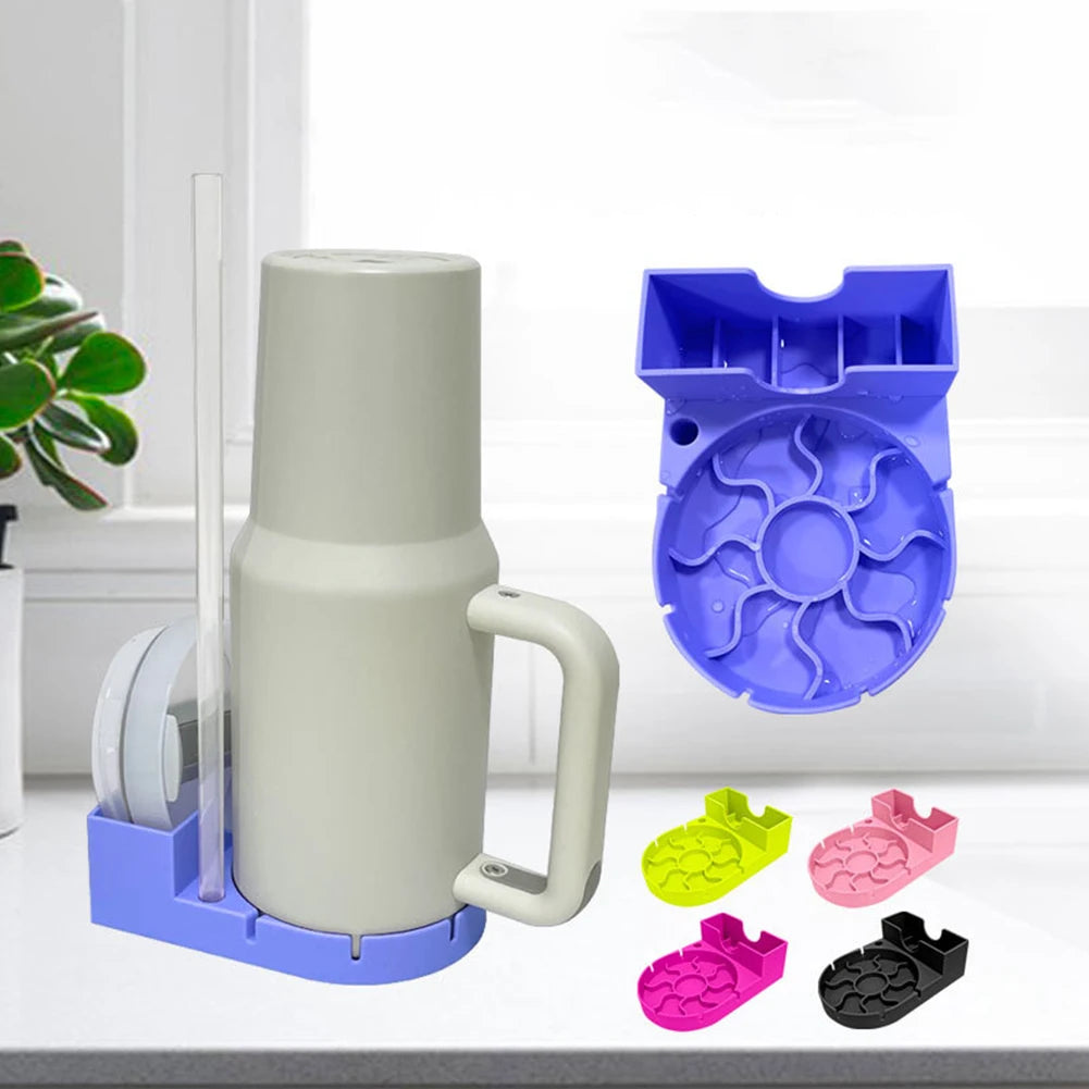 Silicone Tumbler Drying Station Non-Slip Bottle Water Filter Rack Sports Bottle Drainer Stand for Stanley Water Bottle