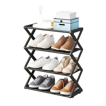 1pc Multi-Layer Shoe Shelf 4 Layers Simple Dust-proof Storage Shoe Cabinet Multi-layer Assembly Door Dormitory Organizer Rack