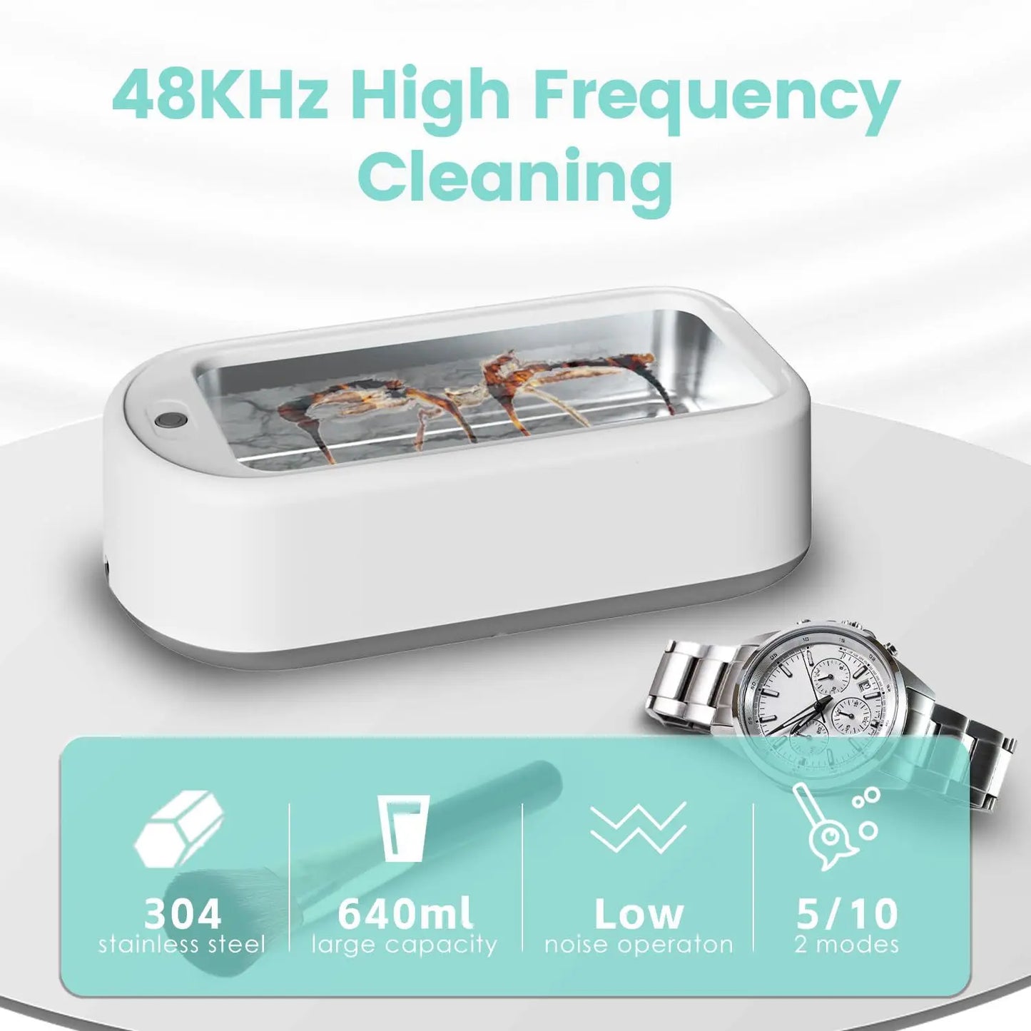 New Cross-Border Ultrasonic Cleaning Machine for Home Use: Small Size, Ideal for Cleaning Glasses, Jewelry, Dentures