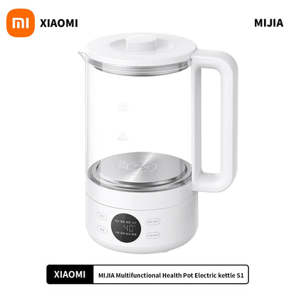 New Xiaomi Mijia Multifunctional Health Kettle S1 1.5L 1000W High Borosilicate Glass Body 316L Stainless Steel Heating Plate