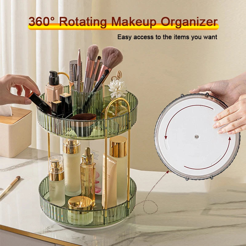 1 Pc cosmetic storage rack, modern round handle cosmetic storage rack made of high-grade and high-quality PET material, and 360