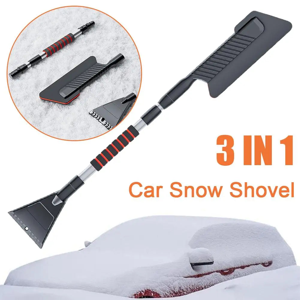 3-in-1 80.5*10.5cm Winter car detachable snow plow Aluminum alloy shovel Sweep 1 Snow sweep snow defrost EVA grip cleaning tools