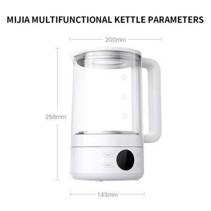 New Xiaomi Mijia Multifunctional Health Kettle S1 1.5L 1000W High Borosilicate Glass Body 316L Stainless Steel Heating Plate