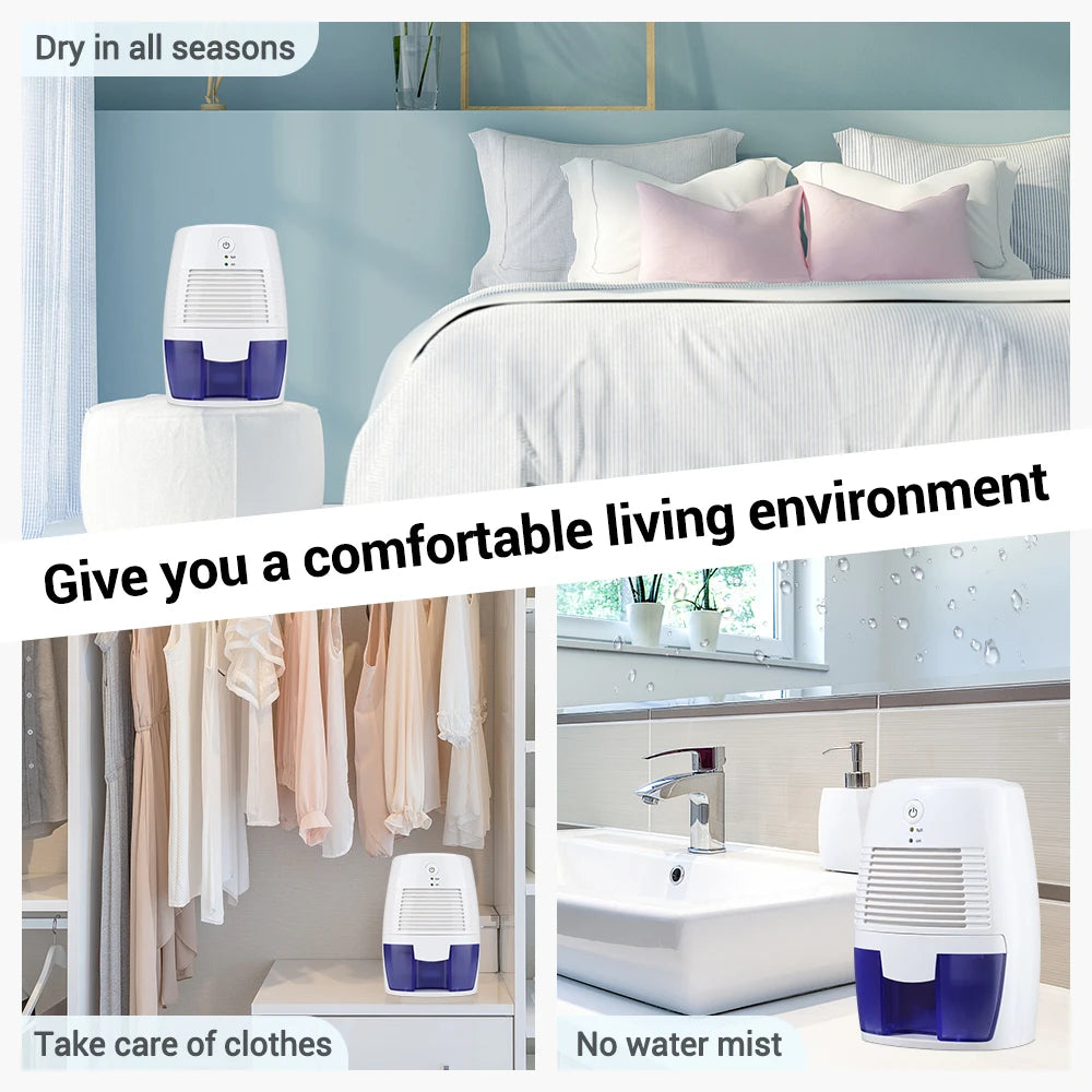 Portable Dehumidifier Device Air Purifier Mute Moisture Absorbers Air Dryer For Home Room Office Kitchen Deodorizer Dryer