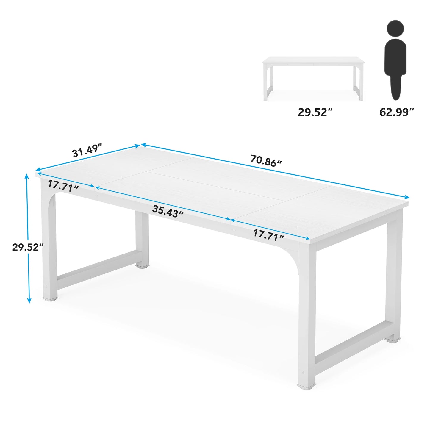 Tribesigns Modern Computer Desk Large Office Desk Computer Table Study Writing Desk Workstation for Home Office