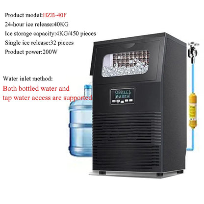 PBOBP 44lbs/24H Electric Ice Maker 11.5kg 25lbs Capacity LCD Control Panel Ice Making Machine for Shop Office EU Plug 220V