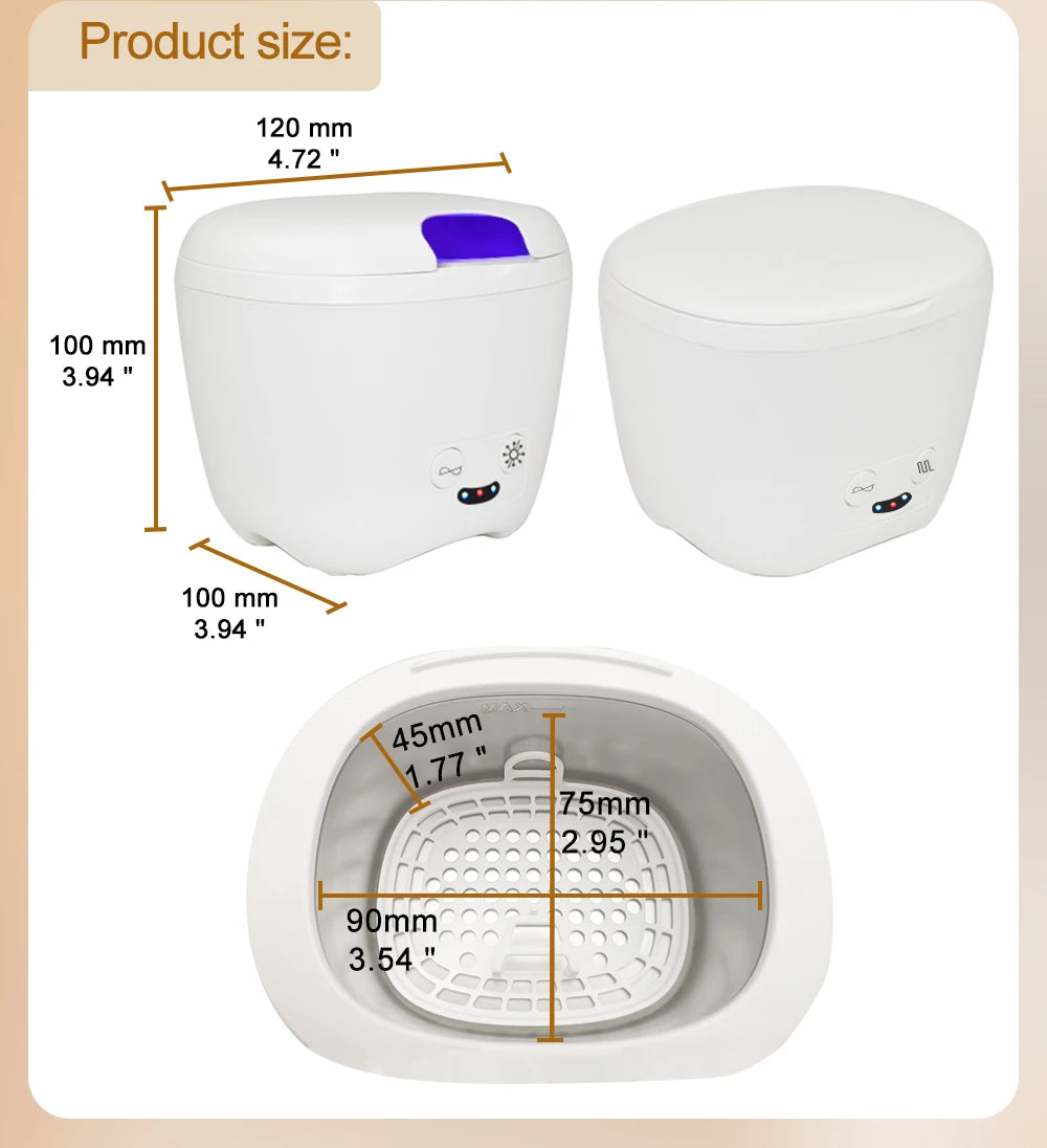 Portable Ultrasonic Retainer Cleaner for Denture Jewelry Orthodontic Washer Household Ultrasonic Cleaning Machine with UV Light