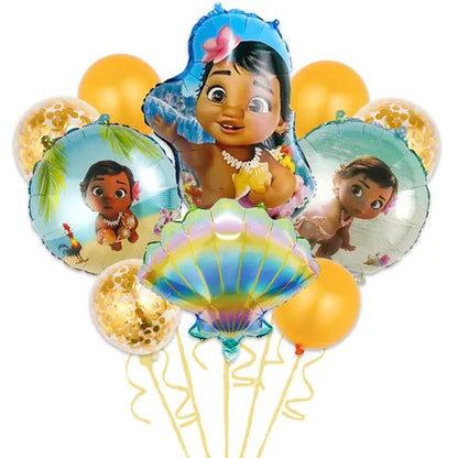 New Disney Moana Birthday Decoration Tableware Balloons Cups Plates Set Banner Vaiana Moana Theme Birthday Party Deco Supplies