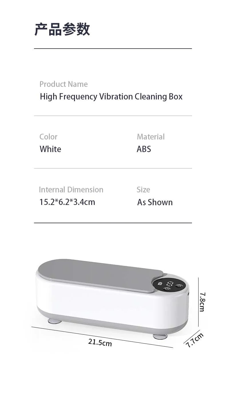 XIAOMI Ultrasonic Cleaner Portable Recharge High Frequency Vibration Digital Display Jewelry Glasses Cleaning Machines Household