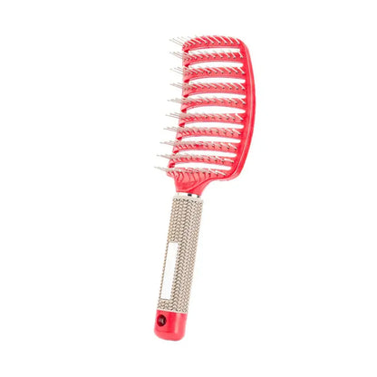 Top High Cranial Smooth Big Curved Hairdressing Comb with Bristle for Straight, Plastic Curly Hair Wig Comb and Hair Massage