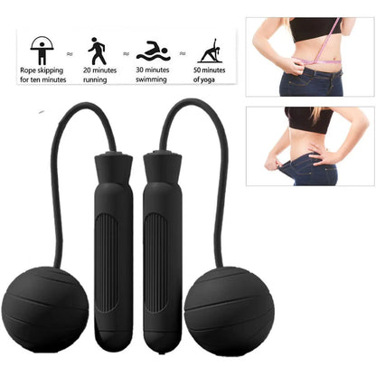 Portable fitness equipment large ball jump rope weighted jump rope adjustable length training aerobic exercise quick jump rope