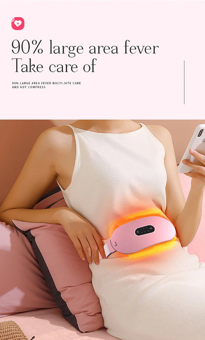 Electric Period Massager Cramp Warm Palace Belt for Menstrual Colic Relief Pain Waist Stomach Abdominal Vibrating Heating Belt