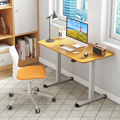 GOFLAME Electric Standing Desk, Ergonomic Sit Stand Computer Desk, Built-in Cable Management Hole, Button Controller