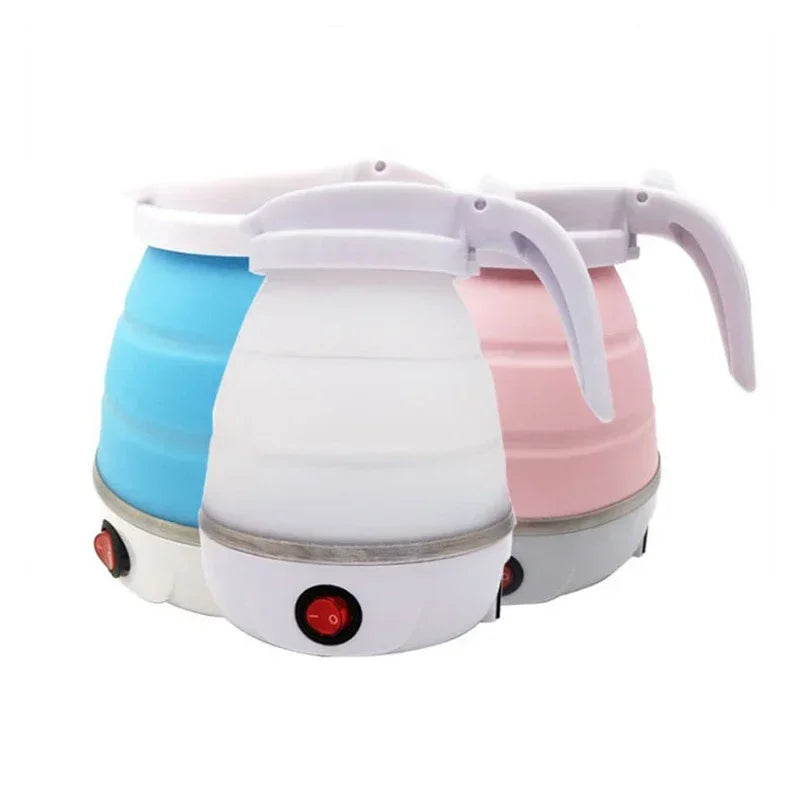 220V 0.6L Mini Folding Kettle Portable Water Heater 600W Silicone Compression Electric Kettle Home Kettle Easy To Travel