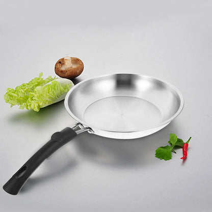 22cm Stainless Steel Frying Pan Non-stick Steak Wok Pan Saucepan Cooking Pot For Gas Stove Kitchen Cookware