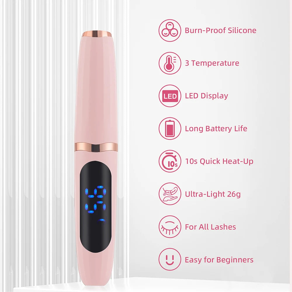 Electric Eyelash Curler Long-lasting Curling Perm Heating Eyelash Curling Brush Ironing Eyelash Comb Eyelash Styling Makeup Tool