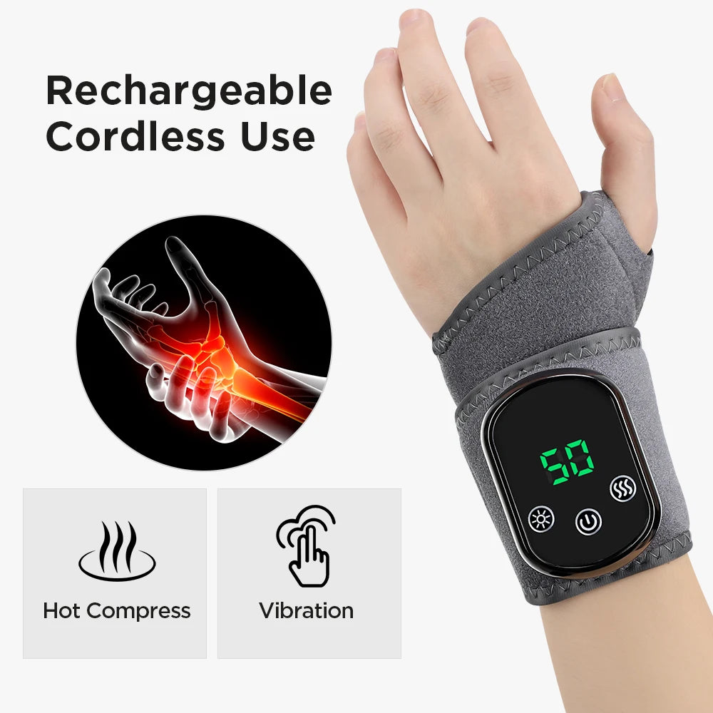 Vibration Wrist / Ankle Massager Infrared Hot Compress Therapy Hand / Foot Massager For Joint Pain Relief Heated Massage Brace