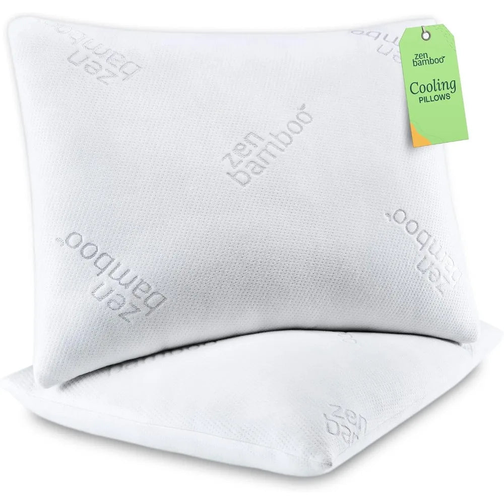 Pillows Queen Size Ultra Plush Down Alternative Cooling Pillow 2 Pack Machine Washable w/Cool Breathable Cover