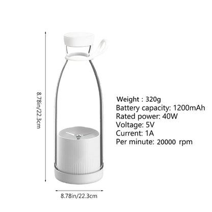 300ML Portable Blender Electric Juicers USB Rechargeable Smoothie Mini Blender Personal Juicer -White