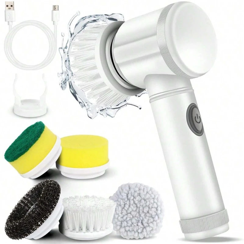 Xiaomi 5 in 1 Powerful Electric Cleaning Brush Spin Scrubber Brush Deep Cleaning with 5 Replaceable Heads For Bathroom Kitchen