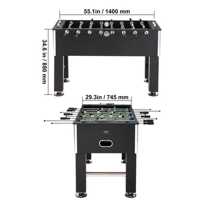 VEVOR Foosball Table Game 55in Soccer Tabletop Standard Size Tabletops for Home Family Game Room Soccer w/Foosball Table Set