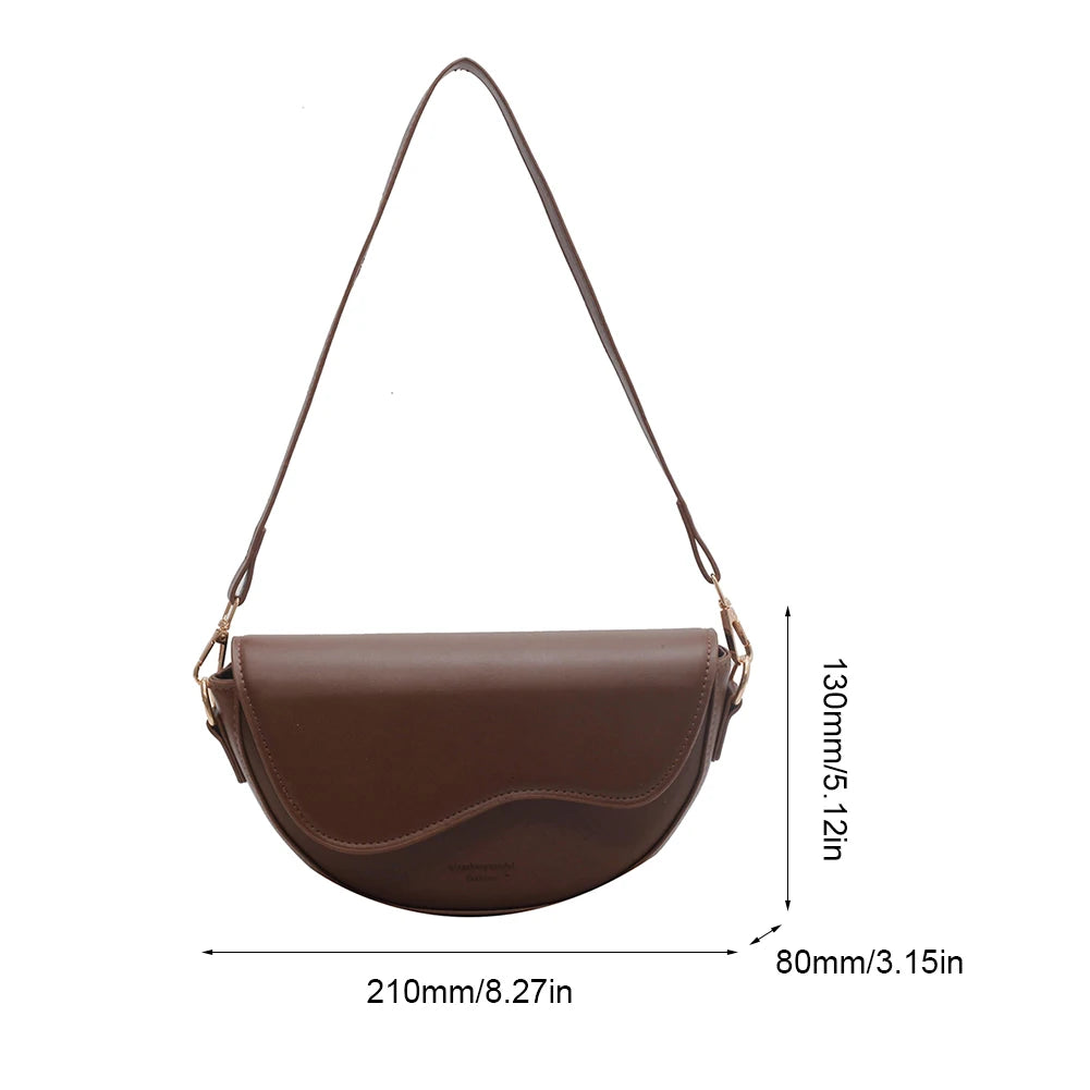 Women Saddle Armpit Bag Versatile Satchel Hobo Bag Casual Crossbody Sling Bag Leather Shoulder Bag Fall Winter Purse