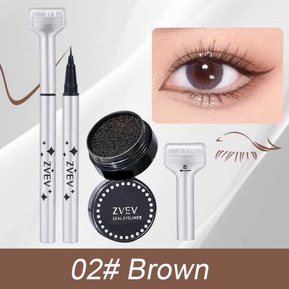 Waterproof Lower Eyelash Stamp Set Quick Dry Portable 0.01mm Tip Eye Liner Lower Lash Stamp with Ink False Eyelashes Accessories