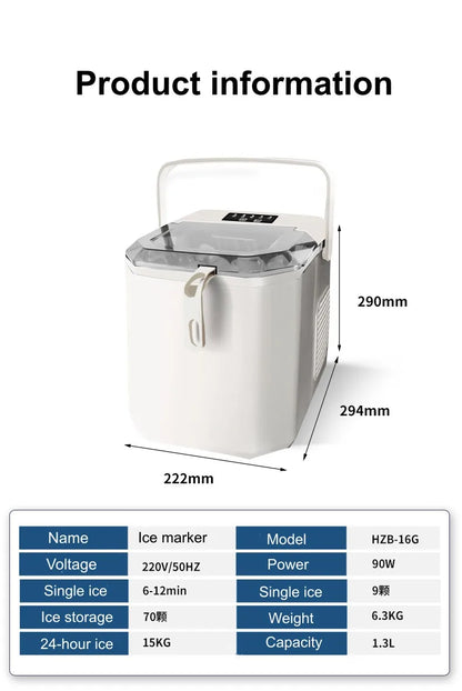 15KG Ice Machine Portable Electric Ice Maker Machine Mini Countertop Ice Cube Maker Appliance Home Commercial Ice Ball Maker