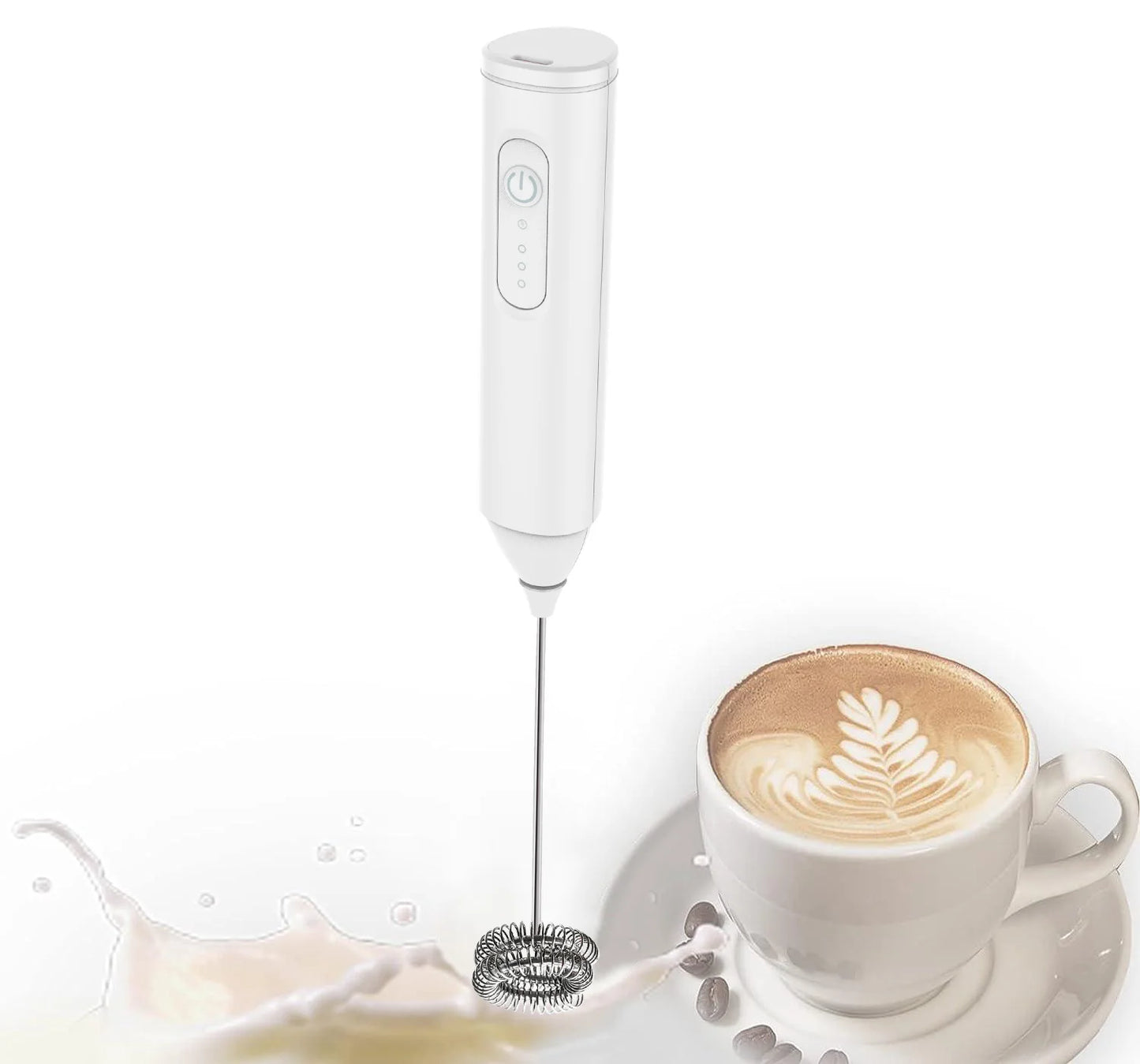 MINI Milk Frother USB Rechargeable 3 Speeds Foam Maker Coffee Whisk Mixer Electric Handle Blender Egg Beater