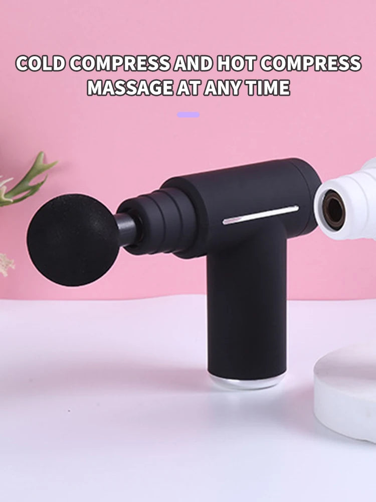 Professional Level Muscle Massage Gun Relaxation Intelligent Exercise Fitness Massager Cold And Hot Compress Fascia Gun 6 Heads