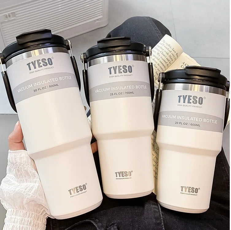 Tyeso Tumbler Coffee Cup Stainless Steel Vacuum Thermal Insulated Mug Large Capacity Double Drink Car Water Bottle Travel Mug