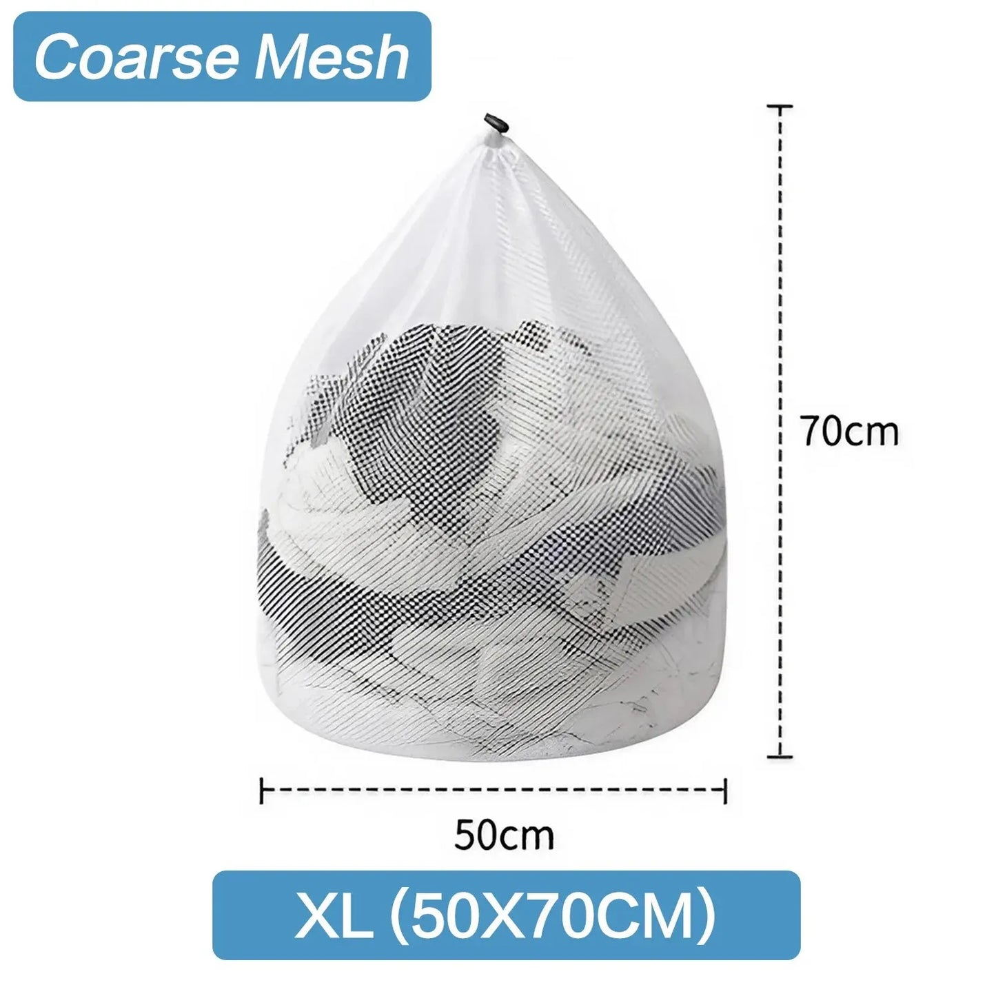 1PC Mesh Laundry Bag - Machine Washable Drawstring Design Travel Wash Bag for Blouses, Hosiery, Stockings, and Underwear